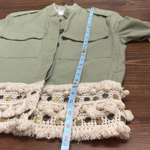 Zara Woman Outerwear bohemian fringe jacket Olive Army green XS - Picture 7 of 13